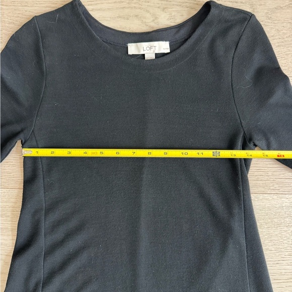 LOFT black short sleeve midi dress size XSP (petite) - Picture 6 of 7
